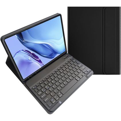 Mobigear Keys iPad Pro 11 pollici (2024) Cover a libro con tastiera Bluetooth AZERTY + Portapenna - Nero