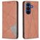 Mobigear Rhombus Slim Samsung Galaxy S26 Capa livro - Castanho