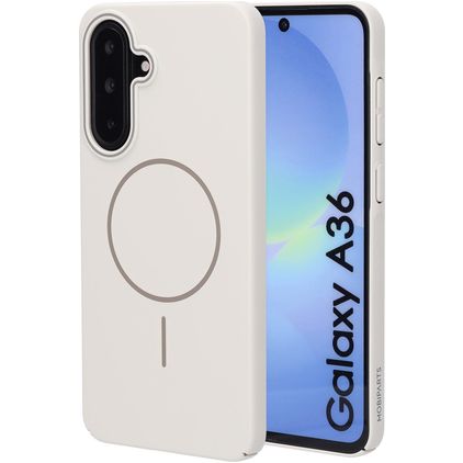 Mobiparts Slim Line Samsung Galaxy A36 MagSafe Hårdt Bagsidecover - Off White