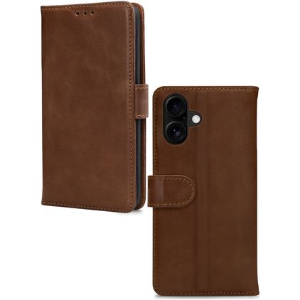 Mobilize Wallet iPhone 16 Genuine Leather Wallet case - Brown