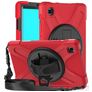 Mobigear SureGrip XGuard Samsung Galaxy Tab A7 Lite Funda Plástico rígido / Silicona Carcasa + Correa bandolera + Soporte - Rojo