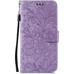 Mobigear Flowers Huawei P40 Pro Wallet case - Purple