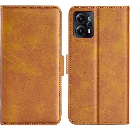 Mobigear Slim Magnet Motorola Moto E13 Wallet case - Cognac