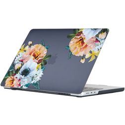 Mobigear Design MacBook Air 15 Inch (2023-2026) Hardshell MacBook Case - Flowers Black - Model A2941 / A3114 / A3241 / A3448