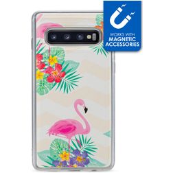My Style Magneta Samsung Galaxy S10 TPU flexible Carcasa - Flamingo