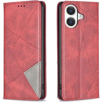 Mobigear Rhombus Slim iPhone 17 Cover a libro - Rosso