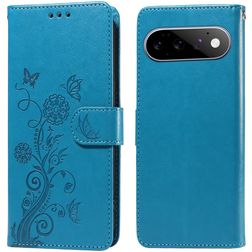 Mobigear Flowers Google Pixel 11 Pro Etui z klapką typu portfel - Niebieski