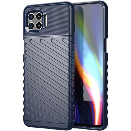 Mobigear Groove Motorola Moto G 5G Plus Fleksibel TPU Bagsidecover - Blå
