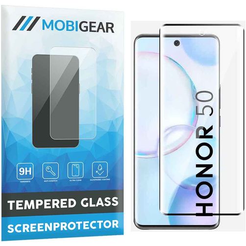 Mobigear Premium HONOR 50 Glas Skærmbeskytter - Case Friendly - Sort