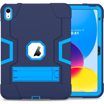 Mobigear ShieldStand iPad 10 (2022) Plastica rigida / Silicone Back cover + Supporto - Blu / Blu navy