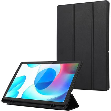 Mobigear Tri-Fold Gel Samsung Galaxy Tab A9 Plus (2023) TPU / Umělá kůže Knížkové pouzdro + Držák na stylus - Černá