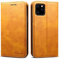 Suteni Art iPhone 11 Cover a libro portafoglio - Cognac