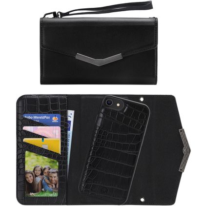 Mobilize Elegant Magnet iPhone SE (2020) Fodral 2-i-1-clutch med löstagbart skal - Black Croco