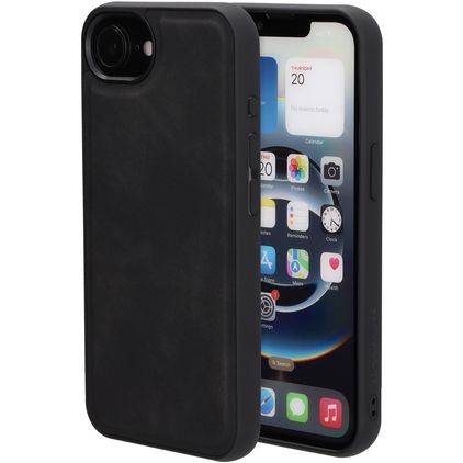 Mobiparts Classic iPhone 16e MagSafe TPU / Leatherette Back cover - Graphite Black