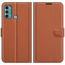 Mobigear Classic Motorola Moto G60 Lompakkokotelo + Setelitasku - Ruskea