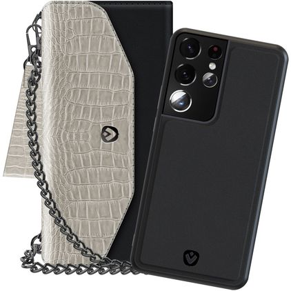 Valenta Luxe Samsung Galaxy S21 Ultra Case Detachable 2-in-1 Clutch - Black