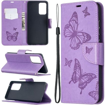 Mobigear Butterfly Samsung Galaxy A52s 5G Funda tipo libro Cartera - Morado