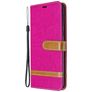 Mobigear Fabric Samsung Galaxy A21 Tessuto Cover a libro portafoglio - Magenta