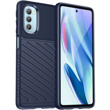 Mobigear Groove Motorola Moto G51 5G TPU flexible Carcasa - Azul