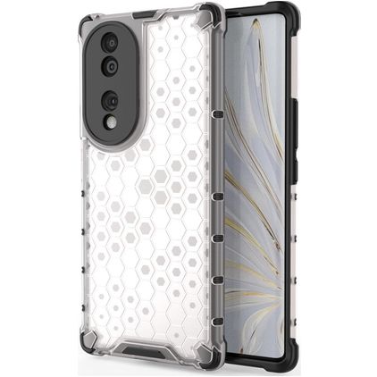 Mobigear Honeycomb HONOR 70 Hardcase Back cover Antiurto - Bianco