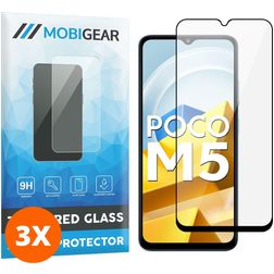 Mobigear Premium POCO M5 Panssarilasi Näytönsuoja - Suojakuoren kanssa yhteensopiva - Musta (3 kpl)