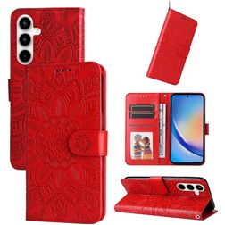 Mobigear Sunflower Samsung Galaxy A35 Wallet case - Red