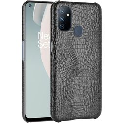 Mobigear Croco OnePlus Nord N100 Kova Suojakuori - Musta