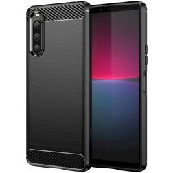 Mobigear Brushed Slim Sony Xperia 10 V Flexible TPU Back cover - Black