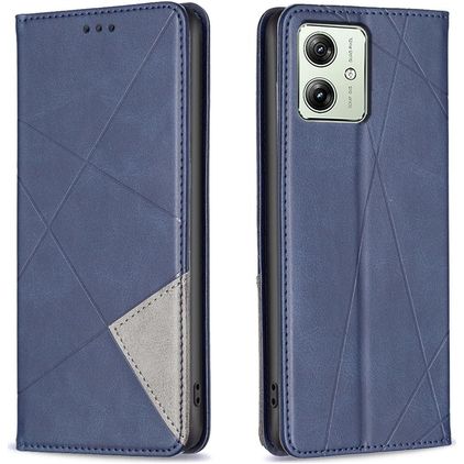 Mobigear Rhombus Slim Motorola Moto G54 Plånboksfodral - Blå