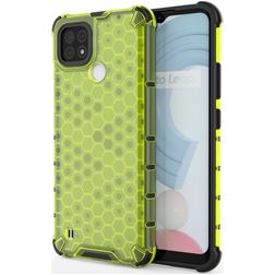Mobigear Honeycomb Realme C21 Kova Suojakuori Iskunkestävä - Vihreä