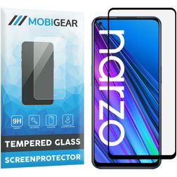Mobigear Premium Realme Narzo 30 5G Tempered Glass Screen Protector - Case Friendly - Black