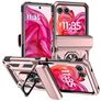 Mobigear Armor Ring Motorola Razr 50 Plástico rígido Capa traseira Antichoque com anel - Rosa dourado