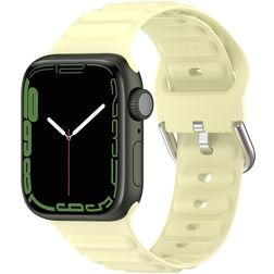 Mobigear Bumpy Silikon Apple Watch Řemínek Přezka - 49/46/45/44 mm - Žlutá