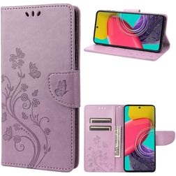 Mobigear Flowers Samsung Galaxy M53 Capa livro Carteira - Roxo