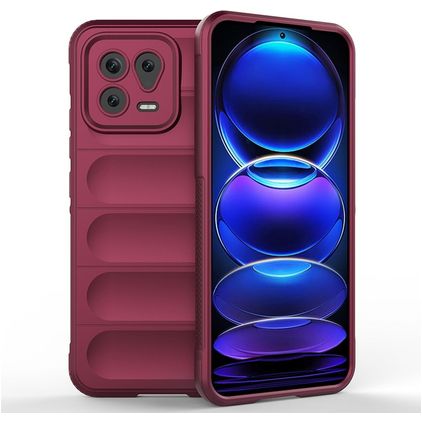 Mobigear Bumpy Xiaomi 13 TPU flexível Capa traseira - Bordô