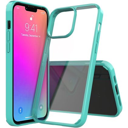 Mobigear Crystal iPhone 13 Pro Max Fodral Hårdplast Skal - Transparent / Turkos