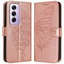 Mobigear Butterfly OPPO Reno 12 Pro Plånboksfodral med sedelfack - Roséguld
