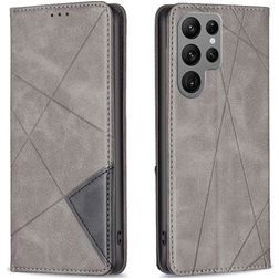 Mobigear Rhombus Slim Samsung Galaxy S23 Ultra Funda tipo libro - Gris