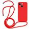 Mobigear Lanyard iPhone 14 Plus Silikon Skal med rem - Röd
