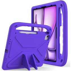 Mobigear AeroArmor iPad Air 13 tum (2026) Barnfodral för surfplatta med handtag + Pennhållare - Lila