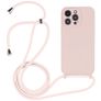 Mobigear Lanyard iPhone 15 Pro Silikone Cover med snor - Sand Pink