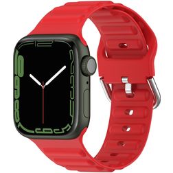 Mobigear Bumpy Silikoni Apple Watch Ranneke Solki - 42/41/40/38 mm - Punainen