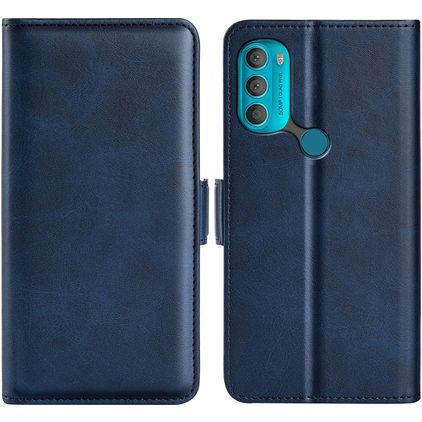 Mobigear Slim Magnet Motorola Moto G71 5G Pungetui med Seddelrum - Mørkeblå