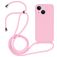 Mobigear Lanyard iPhone 14 Silikone Cover med snor - Lyserød