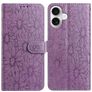 Mobigear Flowers iPhone 17 Capa livro Carteira - Roxo