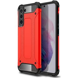 Mobigear Outdoor Samsung Galaxy S21 FE Kova Suojakuori Iskunkestävä - Punainen