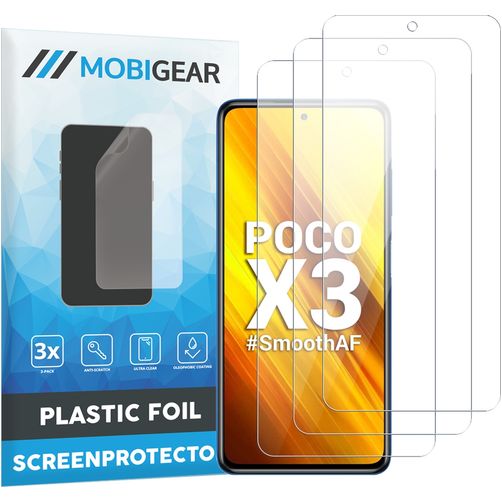 Mobigear POCO X3 Ochrona ekranu Folia - Kompatybilna z etui (3 szt.)