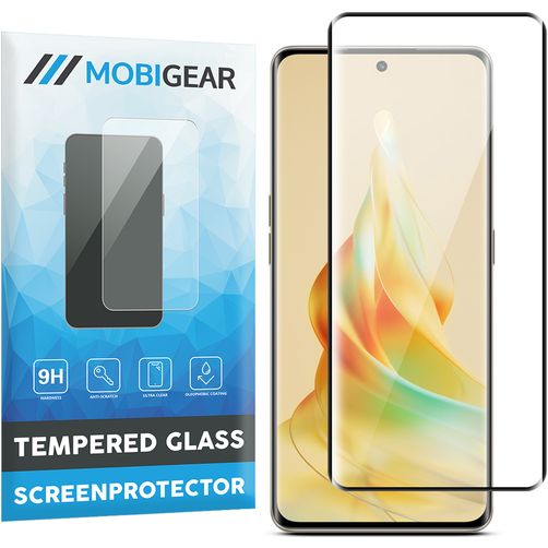 Mobigear Premium OPPO Reno 8T 5G Tempered Glass Screen Protector - Case Friendly - Black