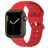 Mobigear Bumpy Silikoni Apple Watch Ranneke Solki - 42/41/40/38 mm - Punainen