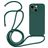 Mobigear Lanyard iPhone 14 Silicone Capa com cordão - Verde escuro